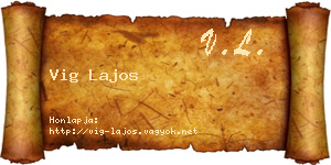 Vig Lajos névjegykártya